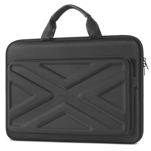 Image of MOSISO 15.6-16 inch Laptop Hard Case, 15 inch Shockproof Waterproof Laptop Case Hard Shell Compatible with MacBook HP Dell, Carrying Sleeve Computer Bag with Sturdy Handle&Front Pocket&Belt,Slate Gray