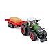 Bburago Traktor Fendt 1050 Vario mit Heuballen-Anhänger: Spielzeugtraktor mit Schwungrad-Antrieb, abnehmbare Fahrerkabine, ab 3 Jahren, grün (18-31674), Farblich Sortiert