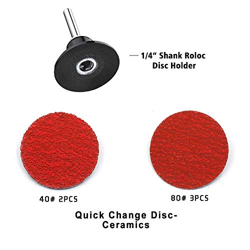 Sanding Discs Set 80 Pcs YUFUTOL 2 inch Roloc Quick Change Discs with a 1/4 inch Holder,Surface Conditioning Discs for Die Grinder Surface Prep Strip Grind Polish Burr Finish Rust Paint Removal - Thumbnail 5