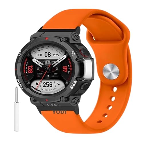 Image of YODI Strap Band Compatible with Amazfit T-Rex 2 Smartwatch Only Soft Silicone | Nylon | Chain | Leather Watch Straps with Installation Adjuster Tool For Amazfit TRex 2