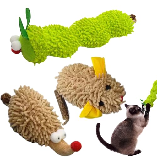 Juego de juguetes de de hierba gatera – Juguetes para gatos con hierba gatera | Juguetes de dentición de en forma de animal | Juguetes masticables de hierba gatera para
