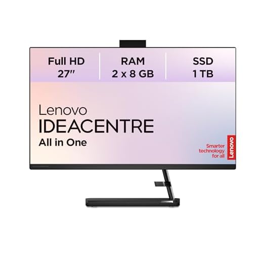 Lenovo IdeaCentre AIO 3 27ALC6 AMD Ryzenâ„¢ 7 7730U 68.6 cm (27") 1920 x 1080 pixels All-in-One PC 16 GB DDR4-SDRAM 1 TB SSD Windows 11 Home Wi-Fi 6 (802.11ax) Black