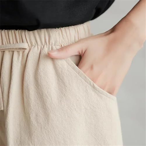 Short d'été en coton lin léger avec poches amples