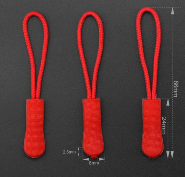 20 pk Durable Zipper Pulls Tab Cord Extension Fixer for Backpacks, Jackets, Luggage, Purses, Handbags (Dark Gray) - Image 2