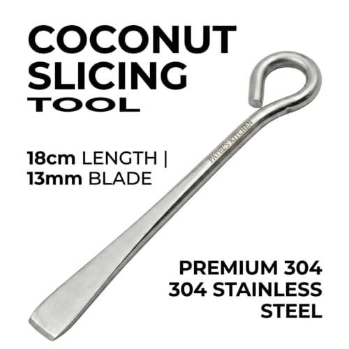 Image of PATEL'S KITCHEN Stainless Steel Coconut Slicer, Coconut Cutter, Core Pit Remover /Coconut Remover, Coconut Skin Peeler (Standard, 1, Piece)