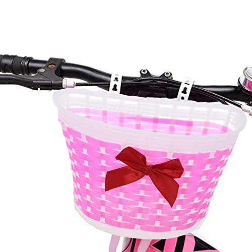 FLYGWIN 【1個セット】 子供自転車 カゴ 前かご 収納かご ちょう結び付き 子供用自転車バスケット フロントハンドルバーバスケット 三輪車バスケット ストラップ2本付き アクセサリー 屋外用収納バスケット (#02 青)