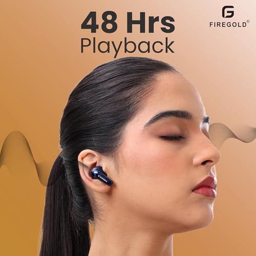 Image of FIREGOLD New Blastpods Wireless Earbuds with 4 Mic ENC, HD Sound Quality, 48 Hours Battery Backup (Blue /Grey)
