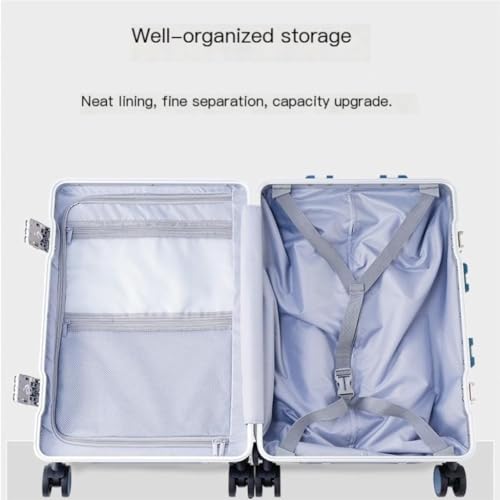 Suitcase Small Fresh 20-inch Boarding Case, Scratch-resistant And Wear-resistant Trolley Case, Aluminum Frame Suitcase Suitcase Tags(Blue)3