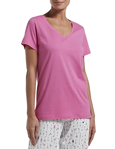 Image of HUE Womens Sleepwell Basic Short Sleeve V-Neck T-Shirt for Lounging Or Sleeping, Made with Temperature Regulating Technology