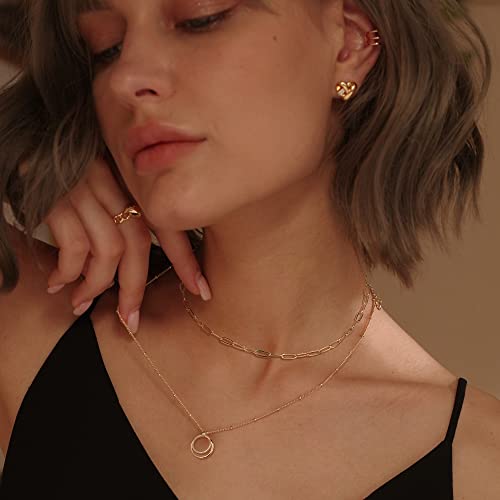 Image of MEVECCO Dainty Pendant Layered Necklaces for Women