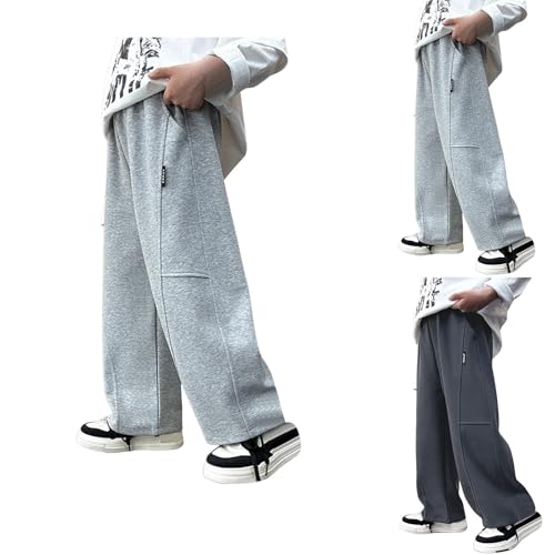 Teen Girls Wide Leg Sweatpants Fleece High Waisted Baggy Pants Drawstring Athletic Joggers Boys Fall Winter Pants4