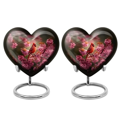 Image of Cardinal Urn Funeral Urn for Human Ashes Adult Male 3 Inch 2 Qty | Keepsake Burial Urns for Mom & Dad Little Cremation Urns for Men