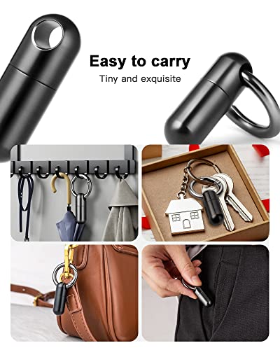 Image of Tiny Keychain Pill Holder.TISUR Titanium Pill Case Waterproof Pill Fob for Travel Purse Pocket,Pill Organizer Black