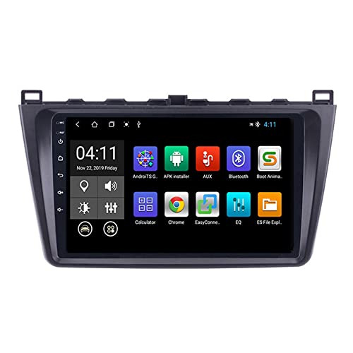 Radio de Coche Android 2 DIN GPS Pantalla táctil de 9 Pulgadas en el Tablero Estéreo Para Mazda 6 2007-2012 Soporte USB Doble Mirror Link Controles del Volante Cámara Trasera (Color : V3 1G+16G) Cover