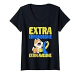 Photo Gallery donna extra chromosome extra awesome - cute trisomy 21 dog maglietta con collo a v Photo Gallery donna extra chromosome extra awesome - cute trisomy 21 dog maglietta con collo a v