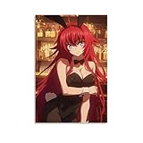 High School DxD Rias Gremory Anime, Póster de Obras de Arte, Regalos, Lienzo, Pintura, Arte de la pared, Cuadro Decorativo, Impresiones, Decoración Moderna 08 x 12 pulgadas (20 x 30 cm)