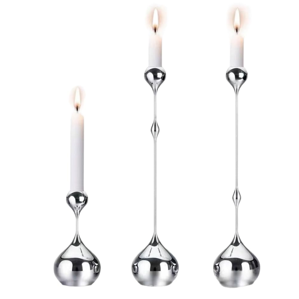 CTRLZS For Home Dining Decoration Silver Metal Candle Holder Candlestick Romantic Art Table Wedding Photography Props