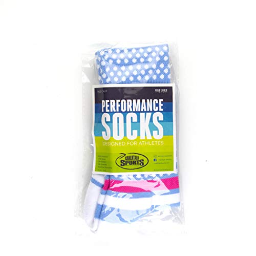 Chalktalksports Volleyball Woven Mid-Calf Socks | Tropic Neon | Light Blue & Pink #TOP5