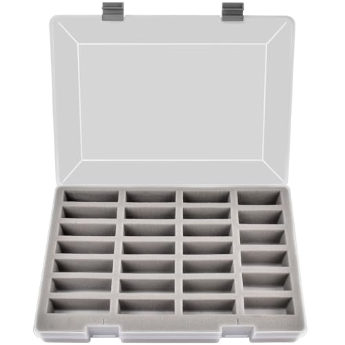 Adam - Funda compatible con Hot Wheels para autos, contenedor de almacenamiento con capacidad para hasta 27 ruedas de calor, soporte de exhibición con 4 tamaños de ranuras (solo caja)