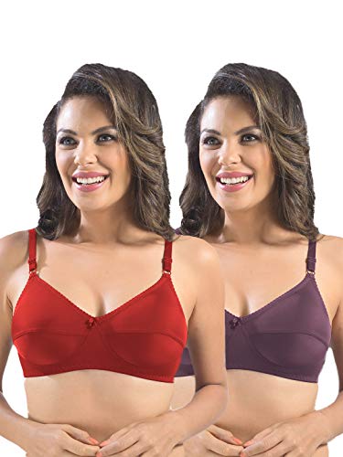 Image of SONARI Womens Cotton Everyday Bra | Non Padded, Wire Free, Comfortable Bra with Seamed Cups | Medium Coverage, Hook and Eye Closure for Everyday Wear | Adjustable Strap for a Customized Fit - Loreal