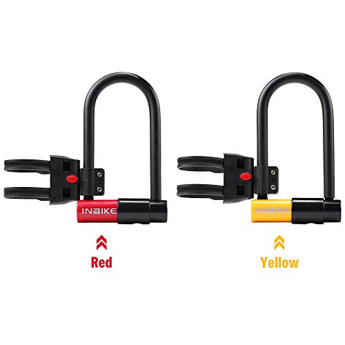 KKmoon Trava de bicicleta para serviços pesados ​​para bicicleta em U Trava de segurança com suporte