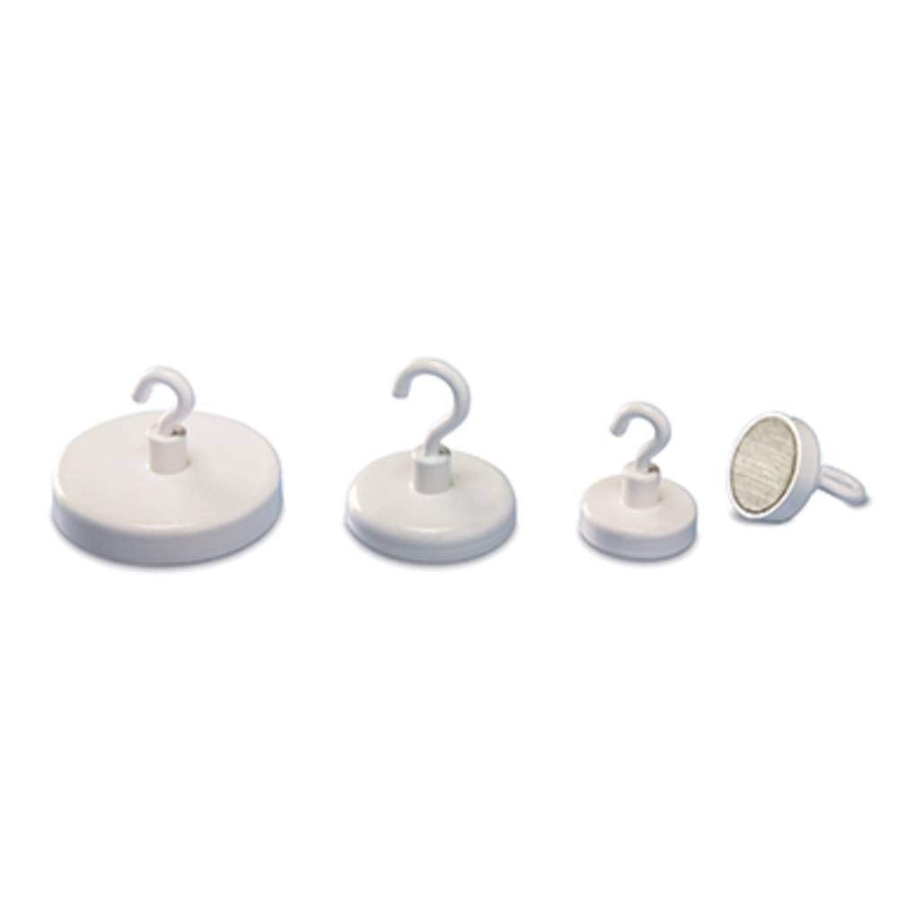 magnetoplan Hakenmagnet (Ø) 47mm rund, mit Haken Weiß 52647, 3 Stück