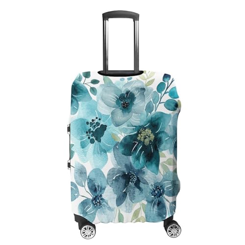 Cyan And Blue Luggage Cover Tsa Approved Suitcase Covers for Luggage Elastic Washable Suit Case Covers Anti-Scratch Travel Luggages Sleeve Suitcase Protector Fits 19-30 Inch Case(XL)4