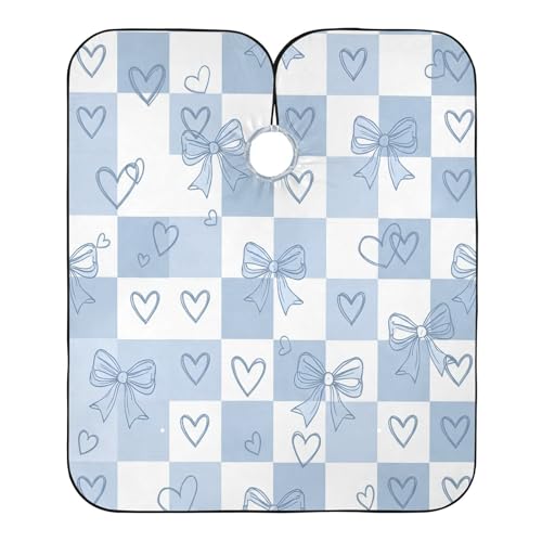 Capa profesional impermeable para corte de cabello azul miniatura 2