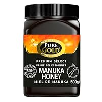 Pure Gold Manuka-Honig 525+ 500 g, Honig aus Neuseeland, im Kunststoffbehälter, MBO-zertifiziert und nach MPI-Standards
