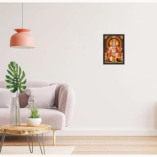 Image of Hanuman Ji hanumanji Photo Frame, Black, Sparkle Coated Laminations, 14x20 Inch 2304