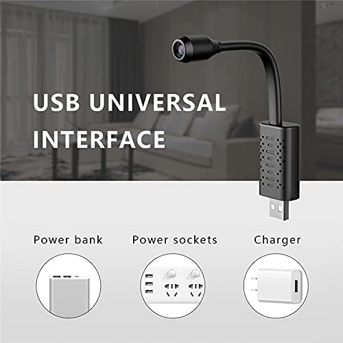 Wi-Fi 1080P Mini Camera - 360° Flexible View, Motion Detection Alarm, USB Portable CCTV with Night Vision & V380 PRO App, Ideal for Home Security Hidden BGHY - Image 8