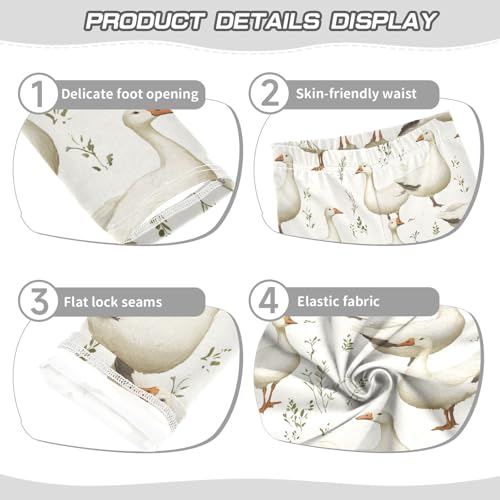 Girls Leggings Cute Gooses Animals Soft Toddler Leggings for Girls Kids Pants Size 4T-10T3