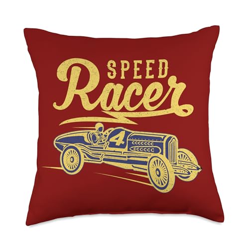 Vintage Race Car Throw Pillow