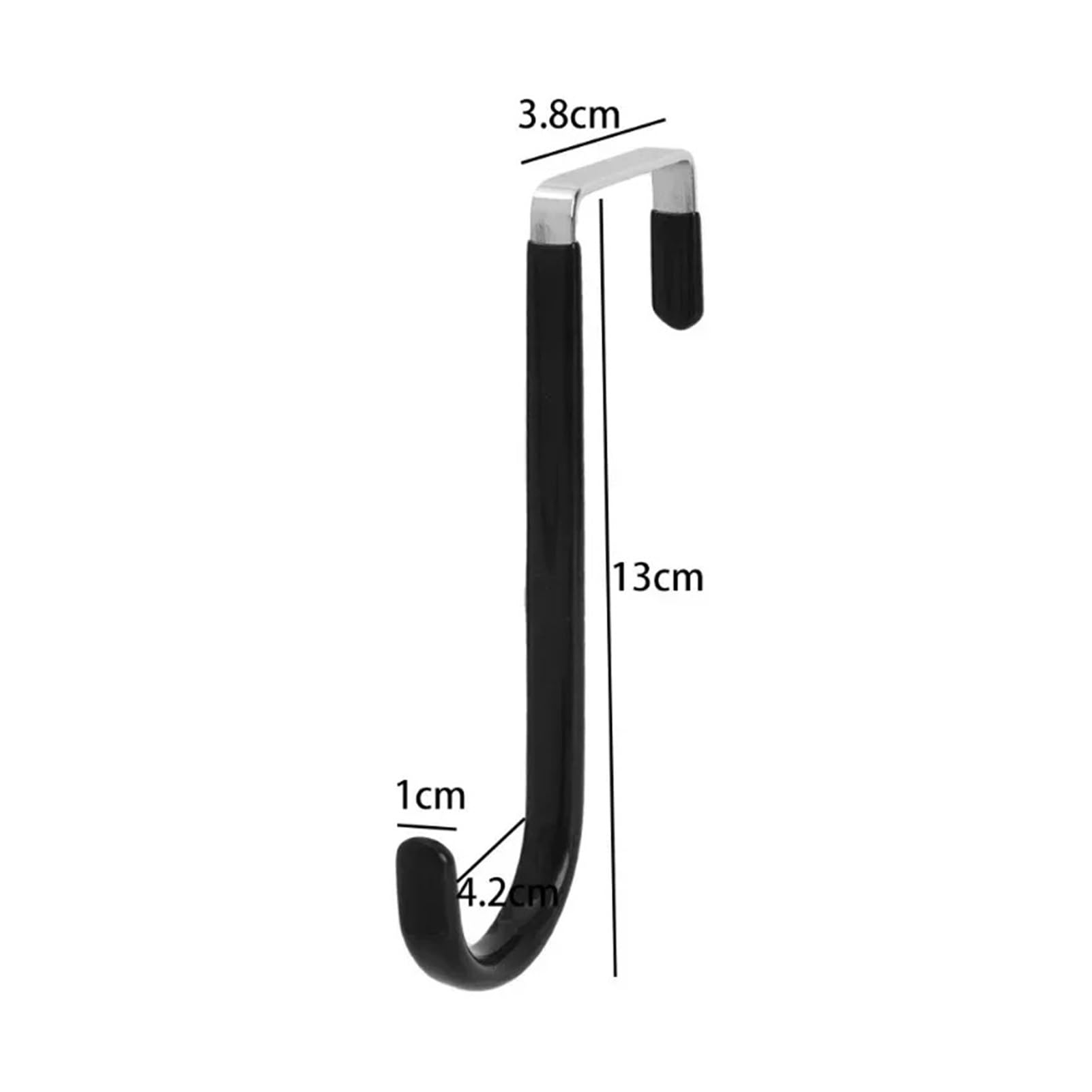 Ganchos para colgar en la puerta Ganchos de acero inoxidable en forma de S for puerta de armario, sin perforaciones, for el hogar, la cocina, el baño, abrigos y toallas.(Black,6pcs)