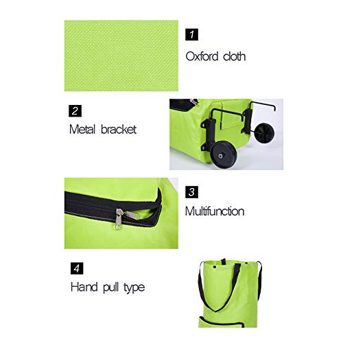 ZDYLM-Y Einkaufsroller klappbar Multifunktions-Faltbare bewegliche Schlepper-Einkaufstasche, Strapazierfähige rollendes… – Bild 4