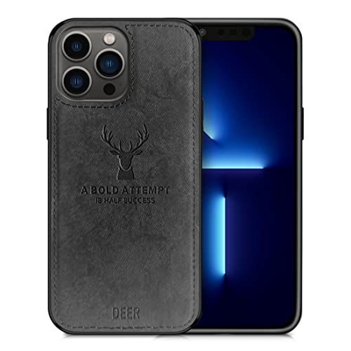 Coque iPhone 13 Pro Max intégrale antichoc en TPU noir motif cerf