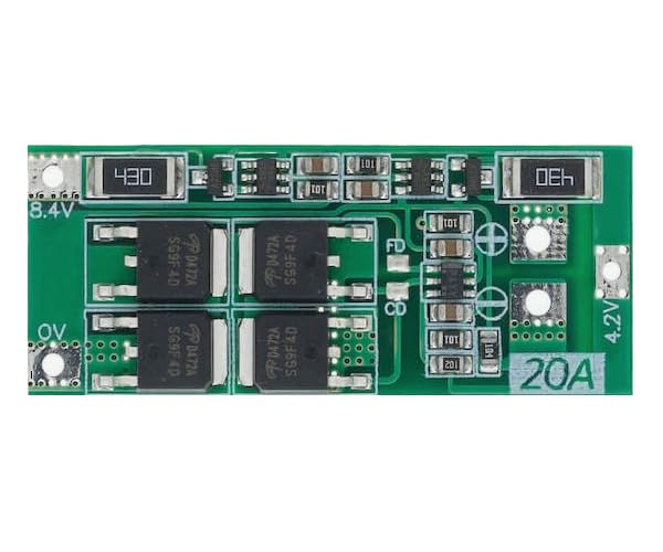 Electrobot HW-391 2S 7.4V 8.4V 20A Lithium Battery Protection Board | 2 Series 18650 BMS PCM Module with Balanced Charging | for 3.7V Li-ion Cells-picture-14