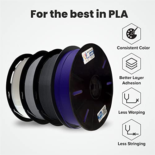 Image of 3 idea Imagine Create Print Premium PLA 1.75mm 3D Printer Filament Bundle | Dimensional Accuracy + /- 0.03mm (4KG Total, 1KG /Spool) | 4 Colors Combo (Black, White, Grey, Blue)