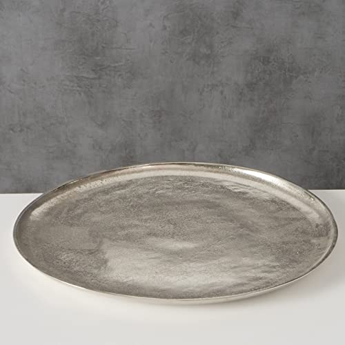 Servierplatte aus Aluminium in Silber mit 42 cm Durchmesser