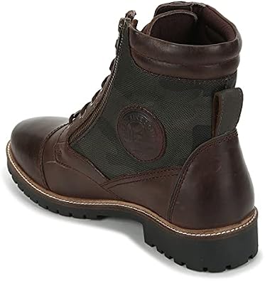 Royal Enfield Stellar Brown Camo Riding Boots Waterproof Durable Leather Touring Shoes Protective Anti-Slip Biker Sneakers