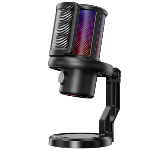 Microphone de gaming avec éclairage RVB et sourdine rapide K KASONIC pour PC