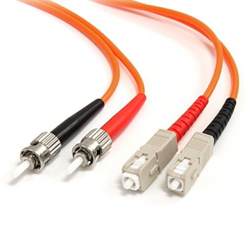 StarTech.com 3m Fiber Optic Cable - Multimode Duplex 62.5/125 - LSZH - ST/SC - OM1 - ST to SC Fiber Patch Cable (FIBSTSC3), Orange
