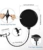 BILIONE Upgraded Desktop Microphone Stand, Adjustable Mic Stand with Pop Filter, Shock Mount, Microphone Clip, Metal Screw Adapter 0.55" to 3/8" #3