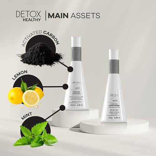Ybera Professional Detox Healthy DUO | Refreshing Care for Oily | Prevent Hair Loss | Stimulate Growth & Improve Damaged Hair | Shampoo 8.4 Oz & Conditioner 8.8 Oz