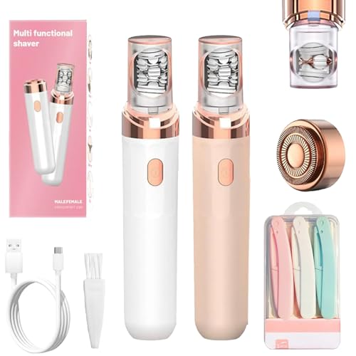 Soft Skin Pro - Depilatore per il viso, lavabile, Softskin Pro, epilatore viso ricaricabile per donne, epilatore viso da donna, con luce intelligente (rosa + bianco)