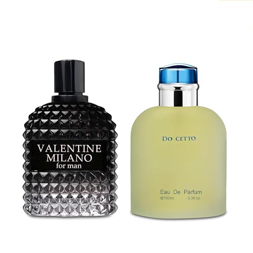 Image of AFLUXE Valentine Milano /Docetto 2PCS Eau De Toilette for Men-Fresh, Romantic Scent Perfume for Men 3.4 Fl Oz Each Mens Cologne For All Skin Daily Used