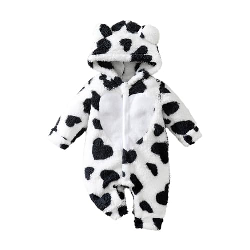 Newborn Baby Bear Outfit With Fold-Over Mittens and Footies Thin Fleece Romper Hooded Jumpsuit Winter Coat Girls Boy 0-12 M