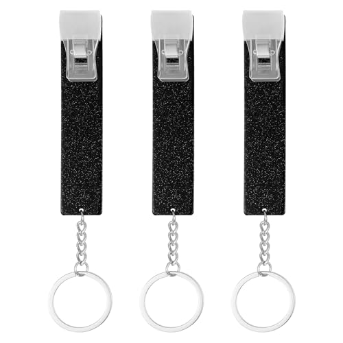oruola 3PCS Card Grabber for Long Nails, Acrylic Credit Card Grabber for Long Nails, Unisex Cute Cards Grabbers ATM Keychain,for Birthdays, Anniversaries, and to Protect Nail, Black
