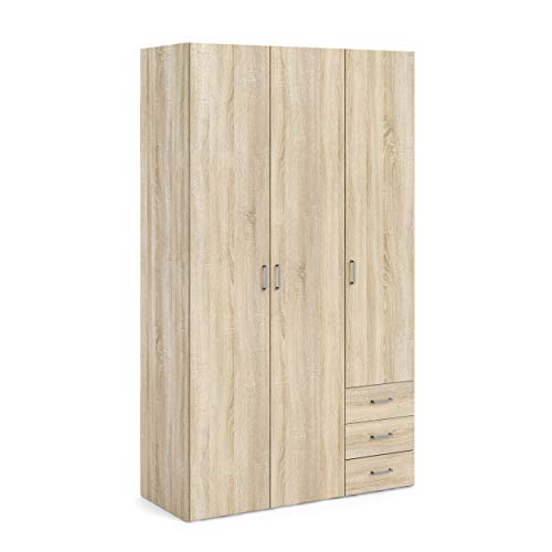 Dmora Armadio Guardaroba Tre cassetti, Colore