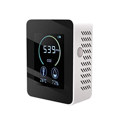 Luftqualitätsdetektor Raumthermometer Hygrometer, Hangrow Multifunktionaler CO2-Monitor Formaldehyddetektor, Kohlendioxid-Detektor, Digitales Thermometer-Hygrometer Home Indoor Garten im Freien Cover